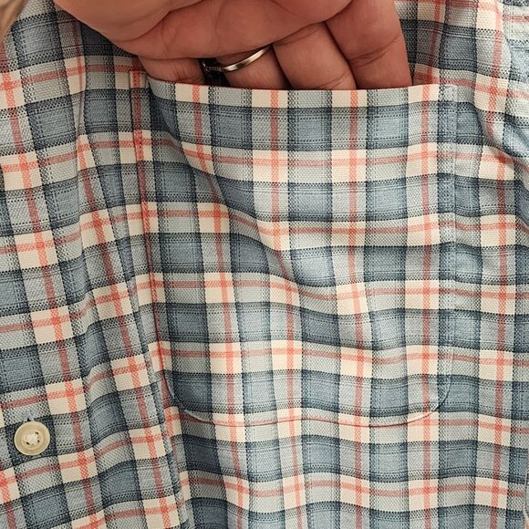 Johnnie O Mens Lightweight Cotton Check Plaid Button Down Flannel Size Large - Picture 4 of 14